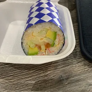 1/2 of a sushi burrito!