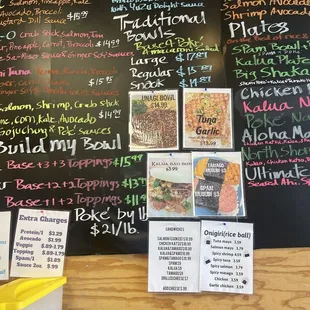 Updated menu items