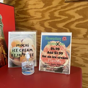 Updated dessert menu