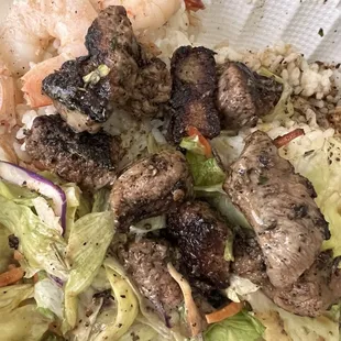 Steak is completely well done and burnt