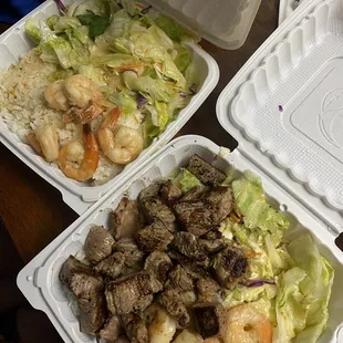 Garlic Shrimp Plate Steak Plate