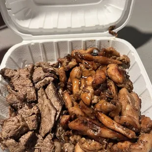 Steak and teriyaki chicken