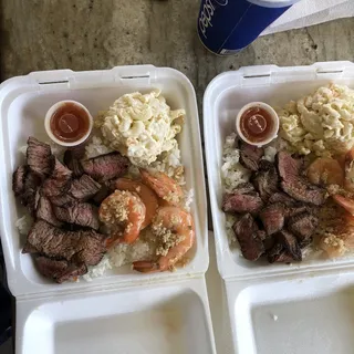 4 Pcs. Garlic Shrimp & 4 Oz. Steak