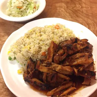 Hot Chicken with Fried Rice and Stir Fried Veg