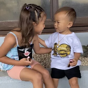 My Loves enjoying the Neapolitan ice cream bars!