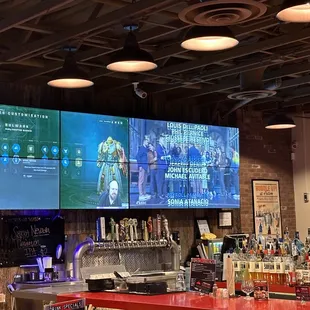 Video wall at a local bar &amp; grill.