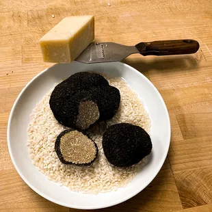 black trufts and rice