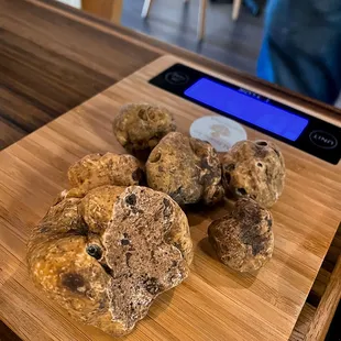 truffles on a cutting board