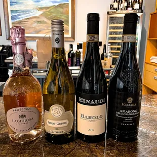 a variety of wines