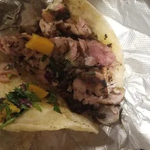 OPJC taco is flavorful and ingredients fresh. First time trying jerk chicken and this place did not disappoint.