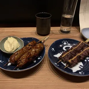 Skewers. Chicken(left) Steak(right)