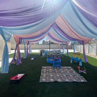Colorful canopy draping for my niece's birthday party