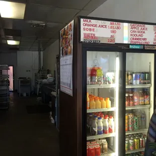 fridge with drinks