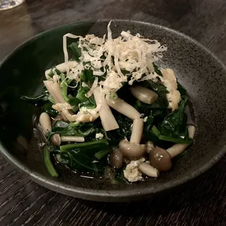 Spinach, Mushroom and Fried Tofu Ohitashi
