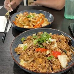 Gochujang noddles and sweet chilli rice