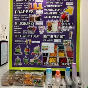 Menu and prices. This is current as of 01OCT2022