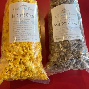 two bags of macaroni and cheese