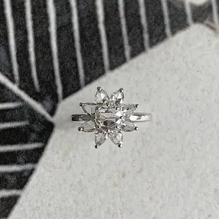 The Zinnia! Rose cut diamonds in white gold.