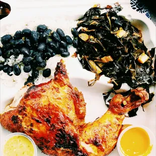 1/4 dark with collard greens