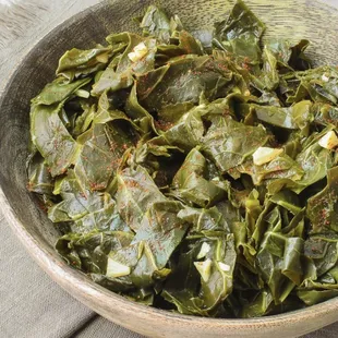 Slow cooked tangy collard greens