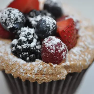 The &quot;Skinny&quot; Cupcake - Angel food cake, topped with fresh berries and dusted with powdered sugar