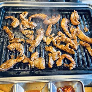 Cajun shrimp and Cajun chick.  Seasoned to perfection