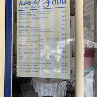 Food menu
