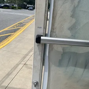 the super dirty door I dared go thru on the way out to snap a pic for your entertainment