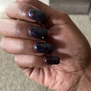 Today- a purple base (dip) with million stars in gel