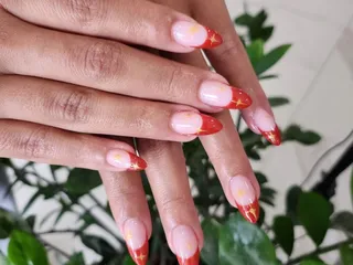 Pink & White Nails