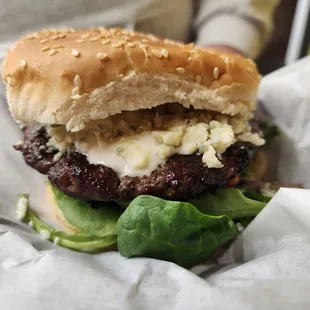 Creamy blue burger