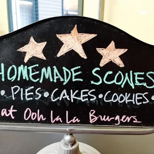 a sign for homemade cookies