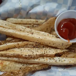 french fries with ketchup