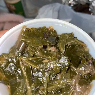Greens seasoned with MAGGOTS !!!