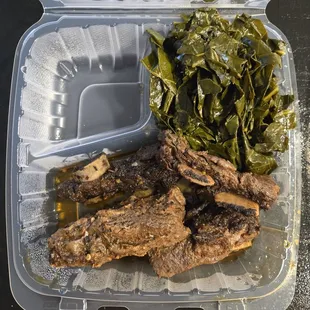 Beef short ribs and collards