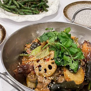 a bowl of food on a table