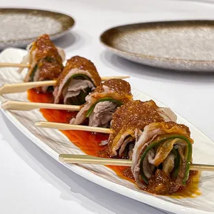 a platter of food on a table