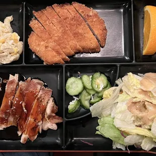 Combo #2, Teriyaki Chicken and Tonkatsu