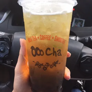Green tea + black boba = perfect