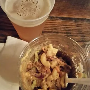 Bbq sundae w/pulled pork &amp; a brew