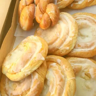 Pair of cinnamon twists and 8 cream cheese danishes from earlier this AM (4/14/21)