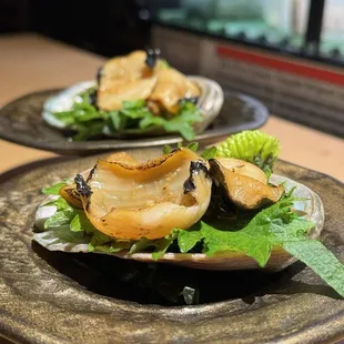 Seared abalone sashimi