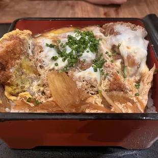 Katsu Ju (Fried pork cutlet over rice with egg)