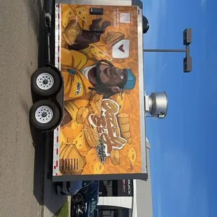 a truck with a picture on it