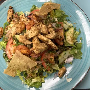 Fattoush Salad with Chicken Shawarma