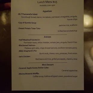 menu