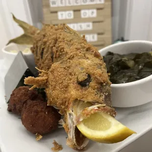 Whole fried snapper
