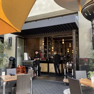 Outside Front Patio Opa! Downtown Campbell CA Authentic Greek Cuisine, Sun 9/26/21