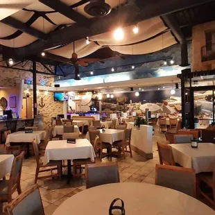 the inside of a restaurant