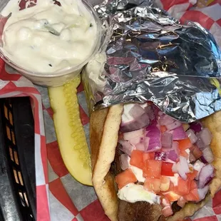 Gyro with extra side of tzatziki